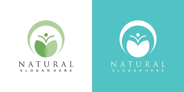 Nature logo with modern concept for business premium vector