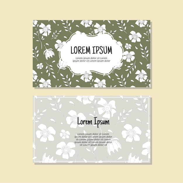 Nature meets professionalism Vector floral business cards merge beauty and corporate finesse Elegant business cards bloom with natures grace through intricate vector floral designs