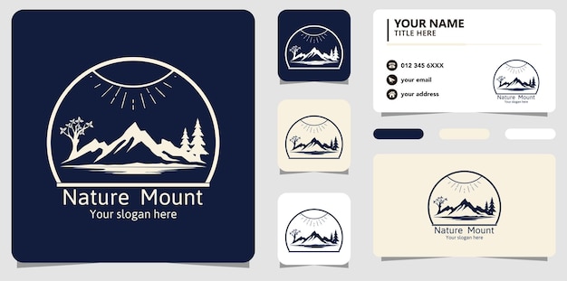 Nature Mount modern logo insipiration and business card