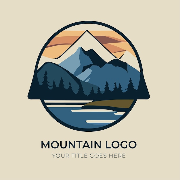 Nature mountain logo design template