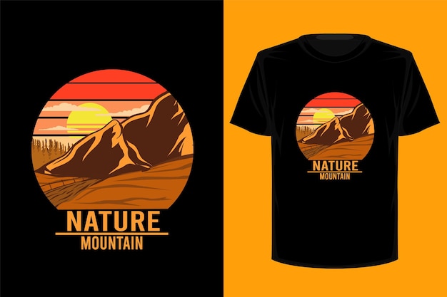 Nature mountain retro vintage t shirt design