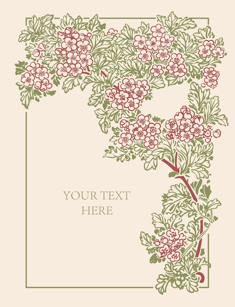 Nature ornament floral branch frame vector pattern