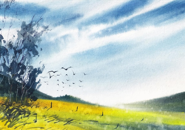 Nature painting watercolor art