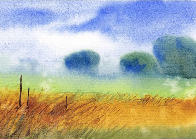 Nature painting watercolor