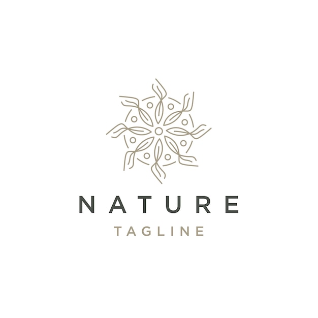 Nature people line logo icon design template