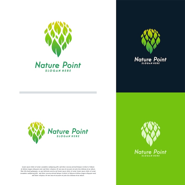 Nature Point logo designs concept vector, Green Place logo symbol