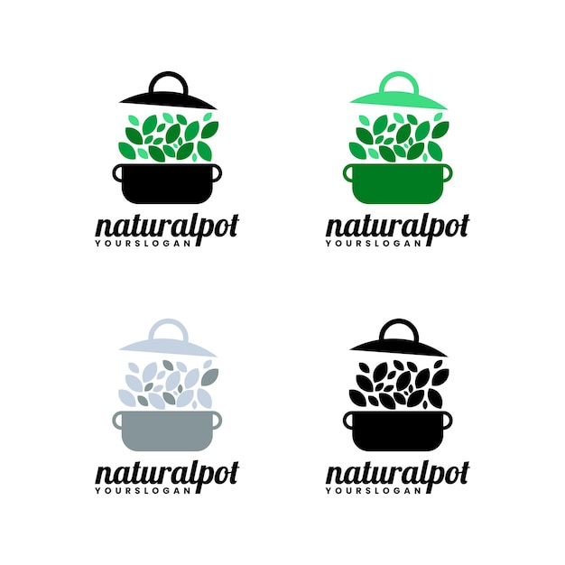 Nature pot logo design template