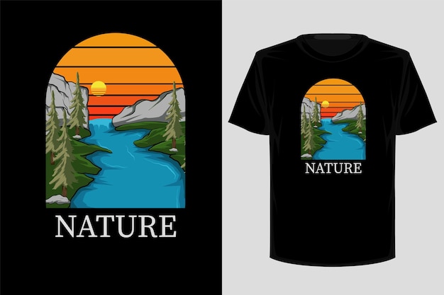 Nature retro vintage t shirt design