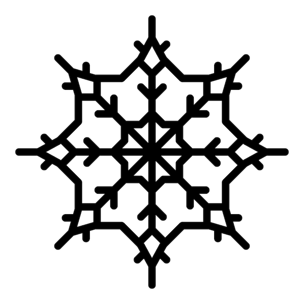 Nature snowflake icon Outline nature snowflake vector icon for web design isolated on white background