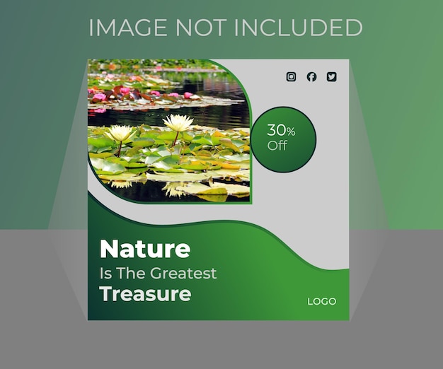 Vector nature social media post layout banner