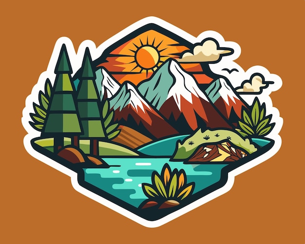 Vector nature t shirt and sticker design vector illustration