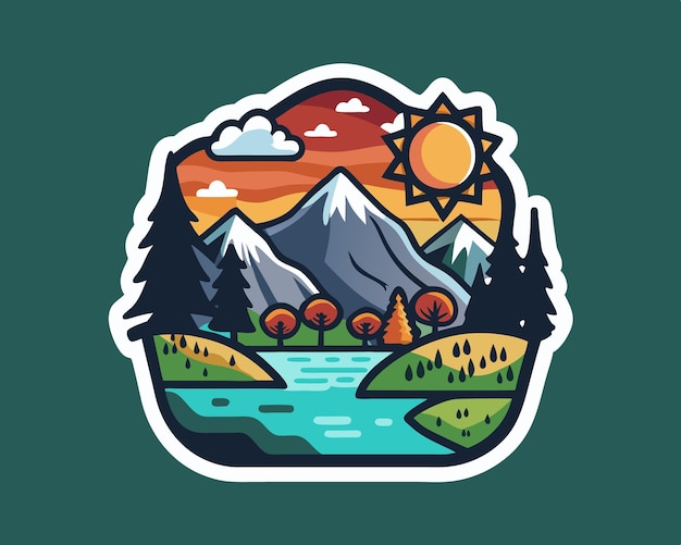 nature t shirt and sticker design vector illustration