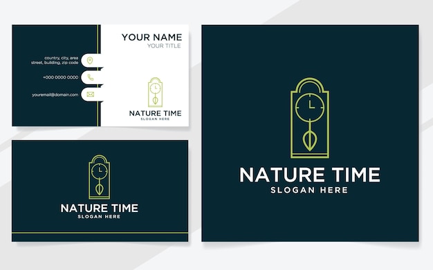 Nature time logo suitable for company with business card template