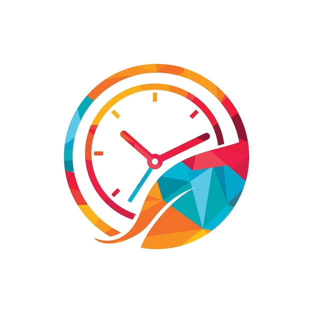 Nature time vector logo design template Energy time and diet time logo concept