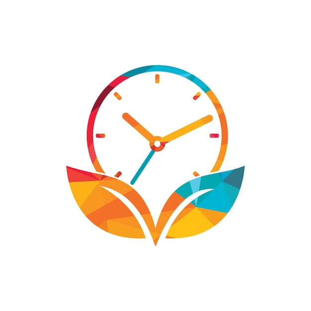 Nature time vector logo design template