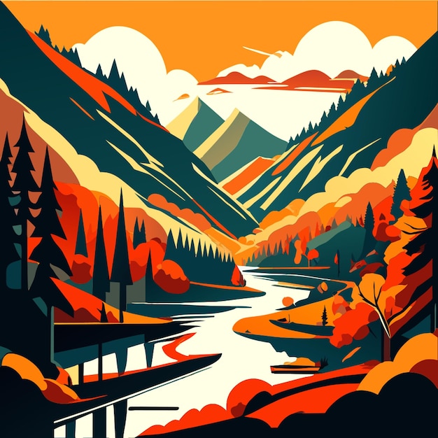 nature vector illustration flat 2