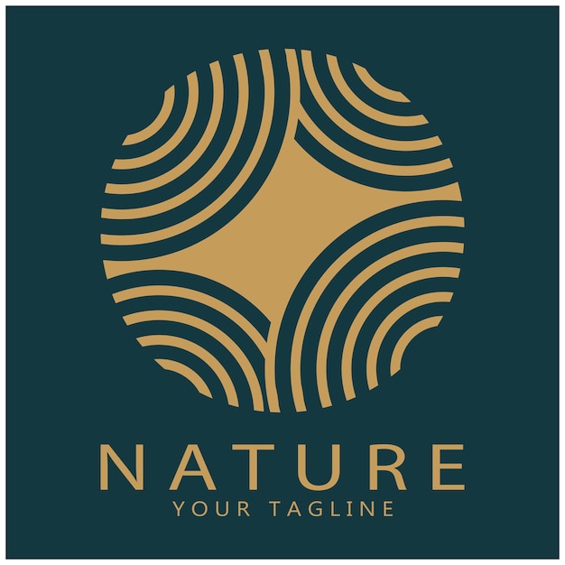 Vector nature vector logo with trees rivers seas mountains business emblems travel badges ecological health