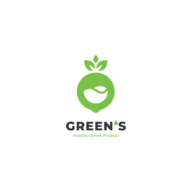 Nature vegetable and green fruit ecologic juice drink smoothie logo