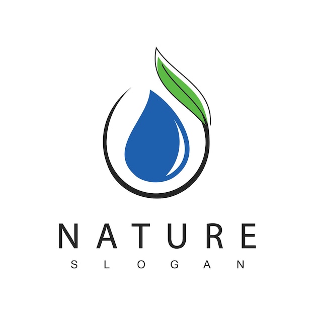 Nature Water Logo Design Template