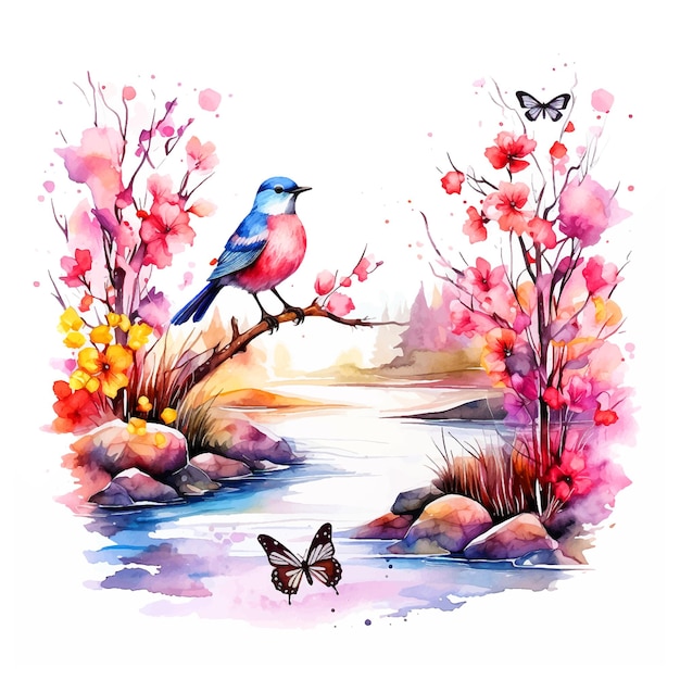 Nature watercolor painting