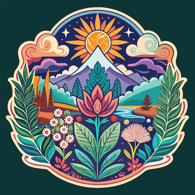 Natures Beauty Design a sticker featuring intricate floral patterns for tshirt sticker