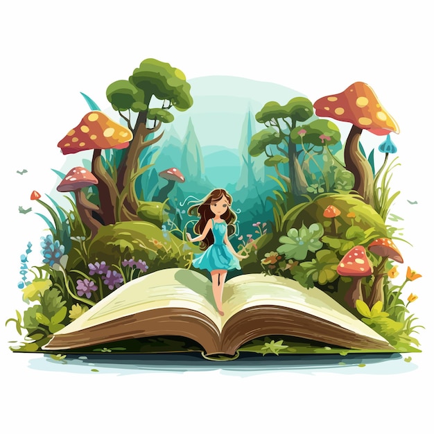 Naturethemed Book Illustration with Beautiful Scenery