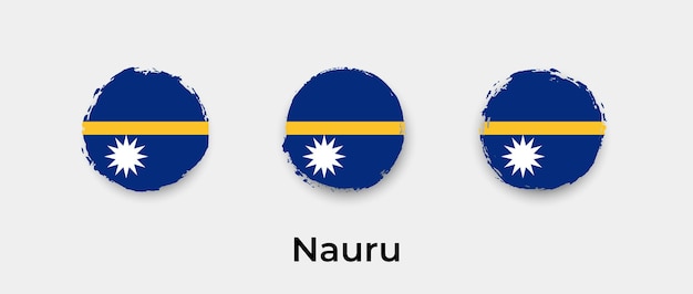 Nauru flag grunge bubbles icon vector illustration