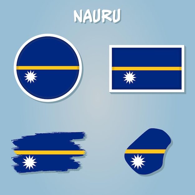 Nauru Flag National Oceania Emblem Icon Vector Illustration Abstract Design Element