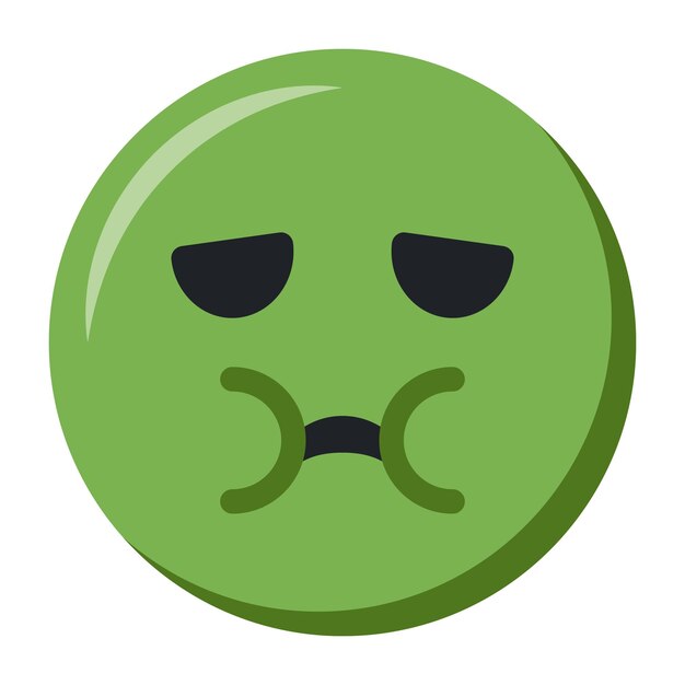 Vector nauseated face emoji icon