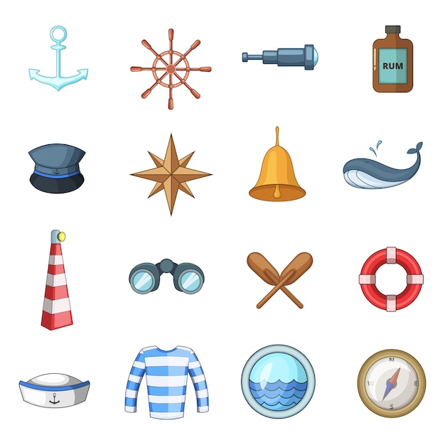 Nautical icons set