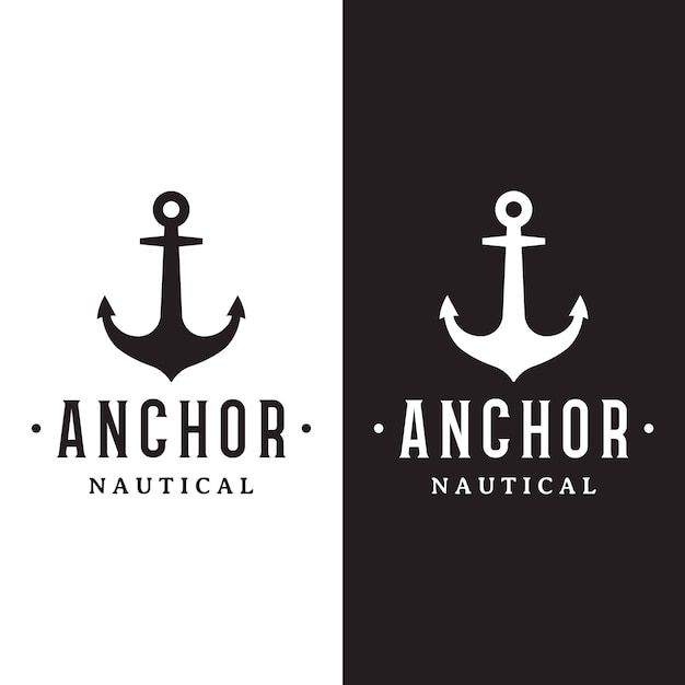 Nautical marine anchor and rope Logotype Design Logo for brand maritime company and business