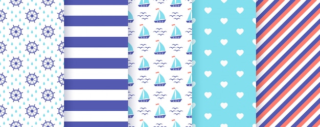 Nautical, marine seamless pattern.