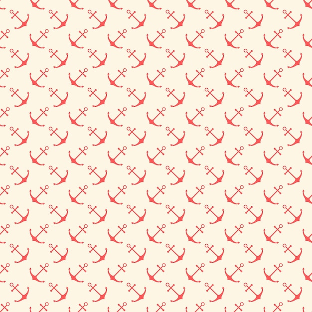 Nautical seamless pattern with geometric ship anchors