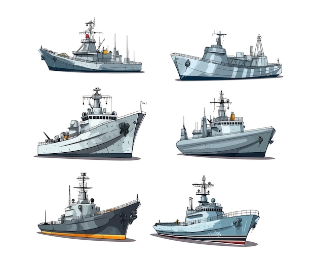 Naval Vessel Ship Illustration vector Naval Vessel Ship Illustration on white background