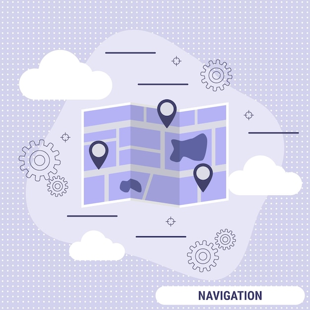 Navigation flat design style vector concept illustration