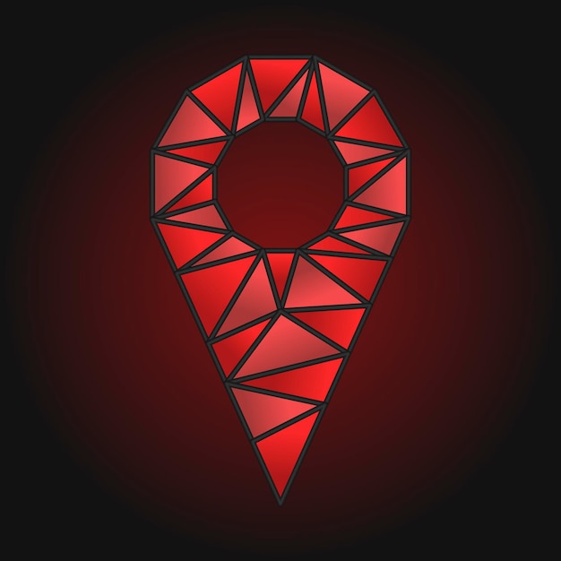 Navigation icon. Location. Low poly illustration. Vector