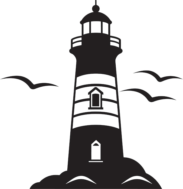 Navigational Brilliance Vector Lighthouse Icon Coastal Harmony Beacon Lighthouse Emblem Design