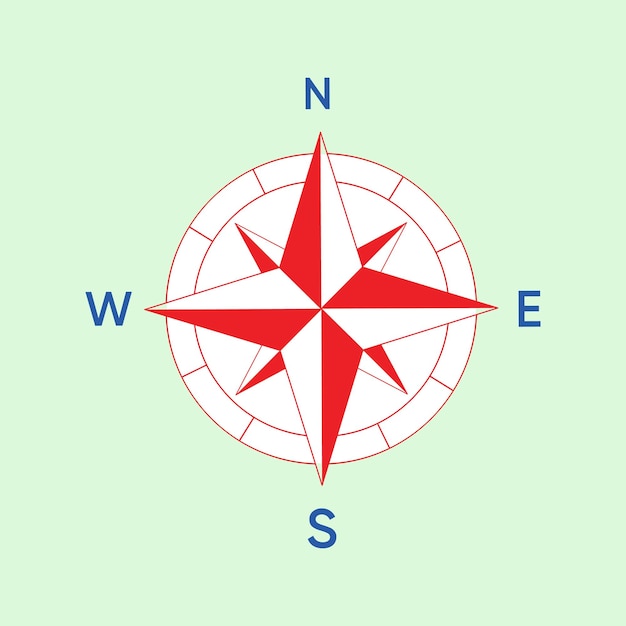 Navigational compass wind rose and directional needles vector illustration