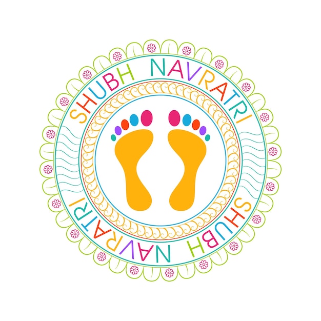 Navratri festival greeting card with beautiful calligraphy