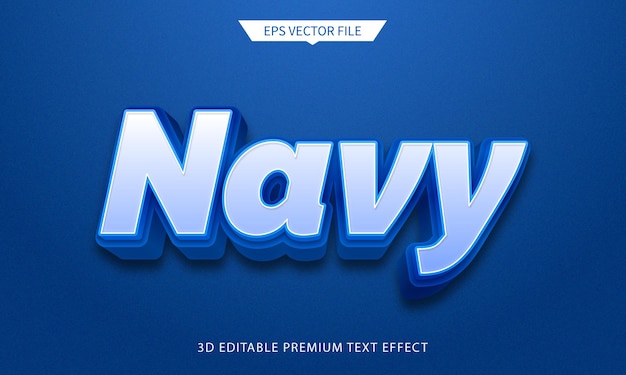 Navy Blue 3d editable text effect