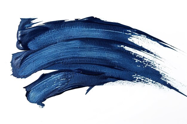 Vector navy blue paint strokes isolated on white background watercolor paint stroke brush stroke white back