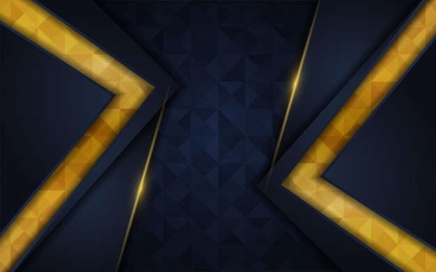 Vector navy and gold abstract background luxury shapes