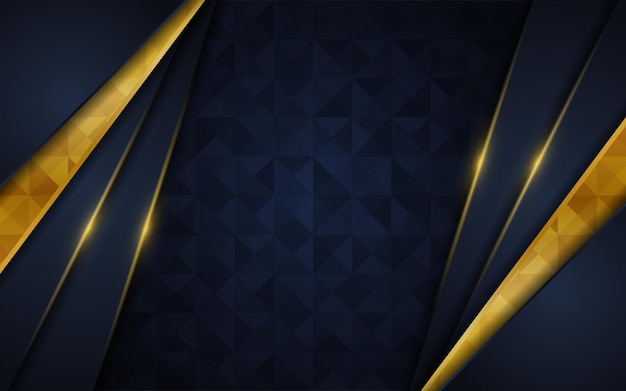 Navy and gold abstract background luxury shapes