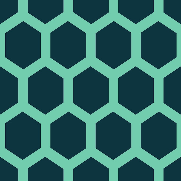 Navy  seamless pattern with green hexagons.