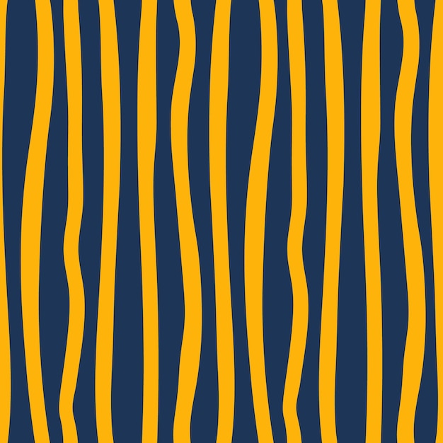 Navy seamless pattern with yellow wavy lines