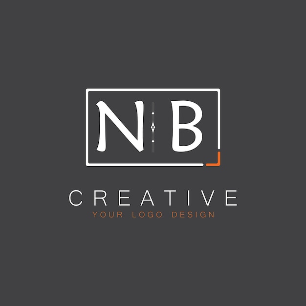 Vector nb initial monogram logo for creative with square style design