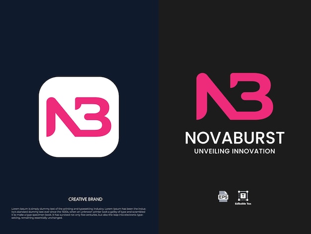 Vector nb letter logo design