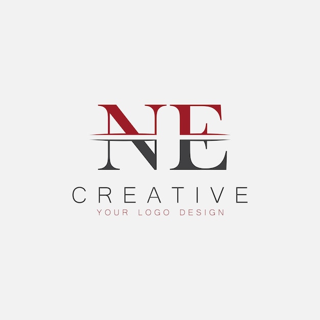 NE initial monogram with letter creative logo