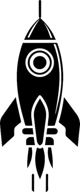 Vector nebula navigator icon vector design of space rocket celestial conqueror silhouette black graphic of