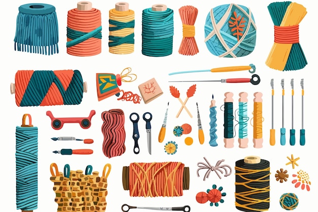 Needlework and Crafts Vector Illustration